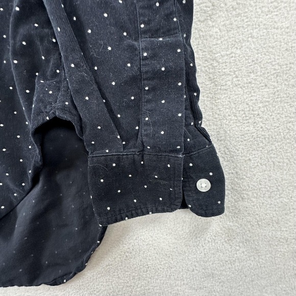 Frank & Eileen Shirt Womens XS Black Polka Dot Frank Corduroy Woven in Italy - Picture 4 of 13